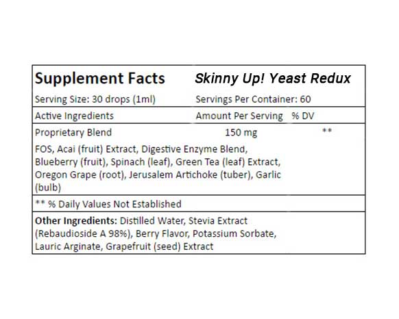 Skinny Up!® Yeast Redux is all natural and will leave you feeling renewed and energized. 